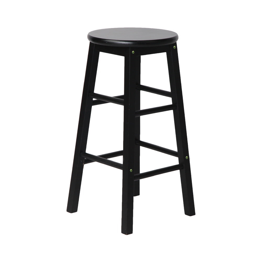 Nara Wooden Bar Stools – Black – Set of 2