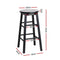 4 x Round Wooden Bar Stools – Black Finish