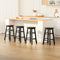 4 x Round Wooden Bar Stools – Black Finish