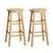 Artiss Set of 2 Beech Wood Backless Bar Stools - Natural