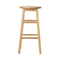 Set of 2 - Beech Wood Backless Bar Stools - Natural