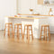 4 x Round Wooden Bar Stools – Natural Finish