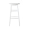 Set of 2 - Beech Wood Backless Bar Stools - White