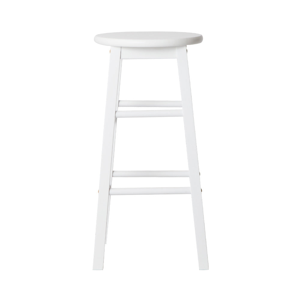 Callan Wooden Bar Stools – White – Set of 2