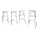 Cove 4x Bar Stools Round Chairs Wooden White