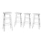 4 x Round Wooden Bar Stools – White Finish
