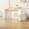 4 x Round Wooden Bar Stools – White Finish