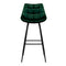 Set of 2 - Velvet Shell Bar Stools - Green