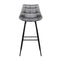 Set of 2 - Velvet Shell Bar Stools - Grey