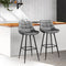 Set of 2 - Velvet Shell Bar Stools - Grey