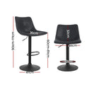 Set of 2 - Vintage style Bar Stools - Black