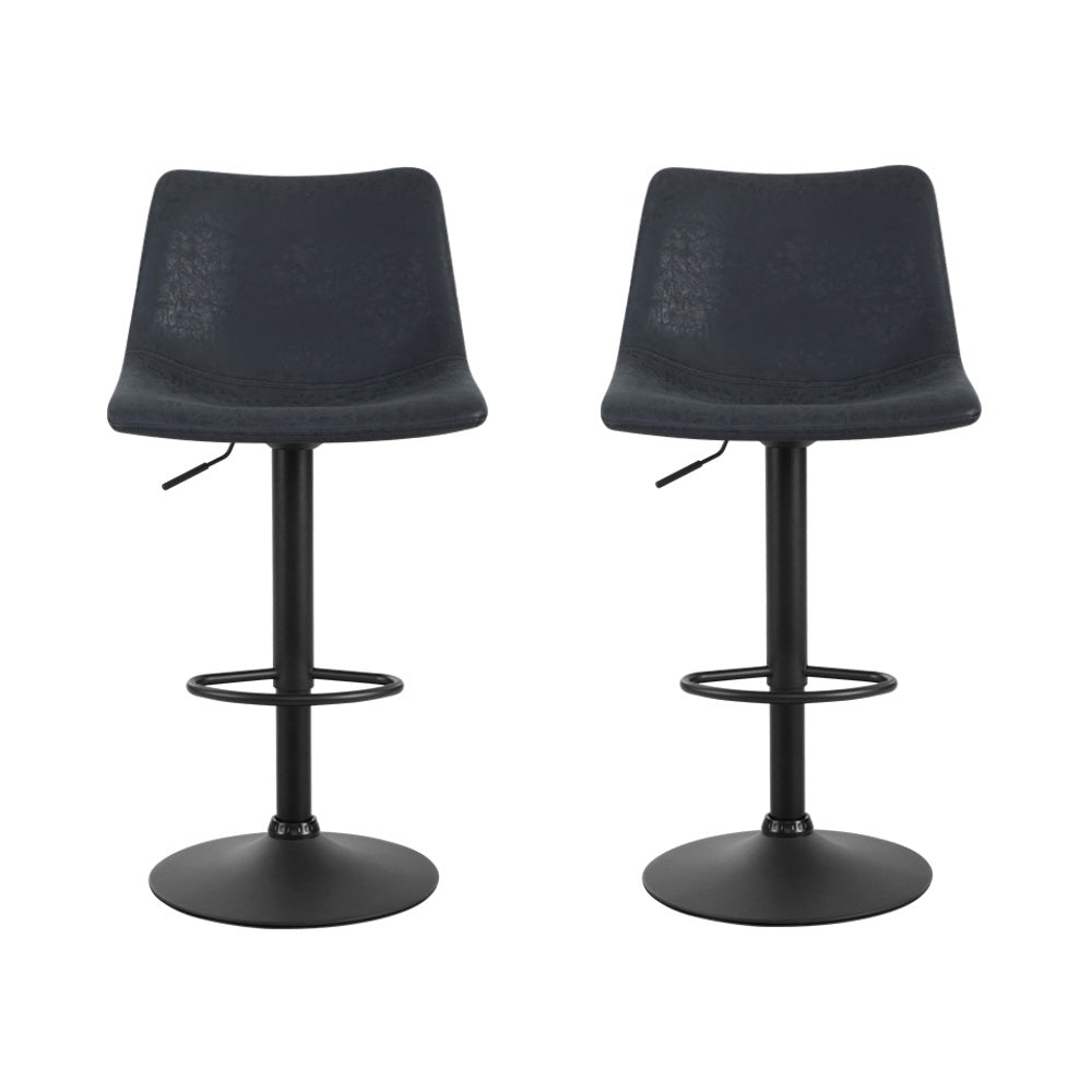 Hexton Vintage Bar Stools – Black – Set of 2