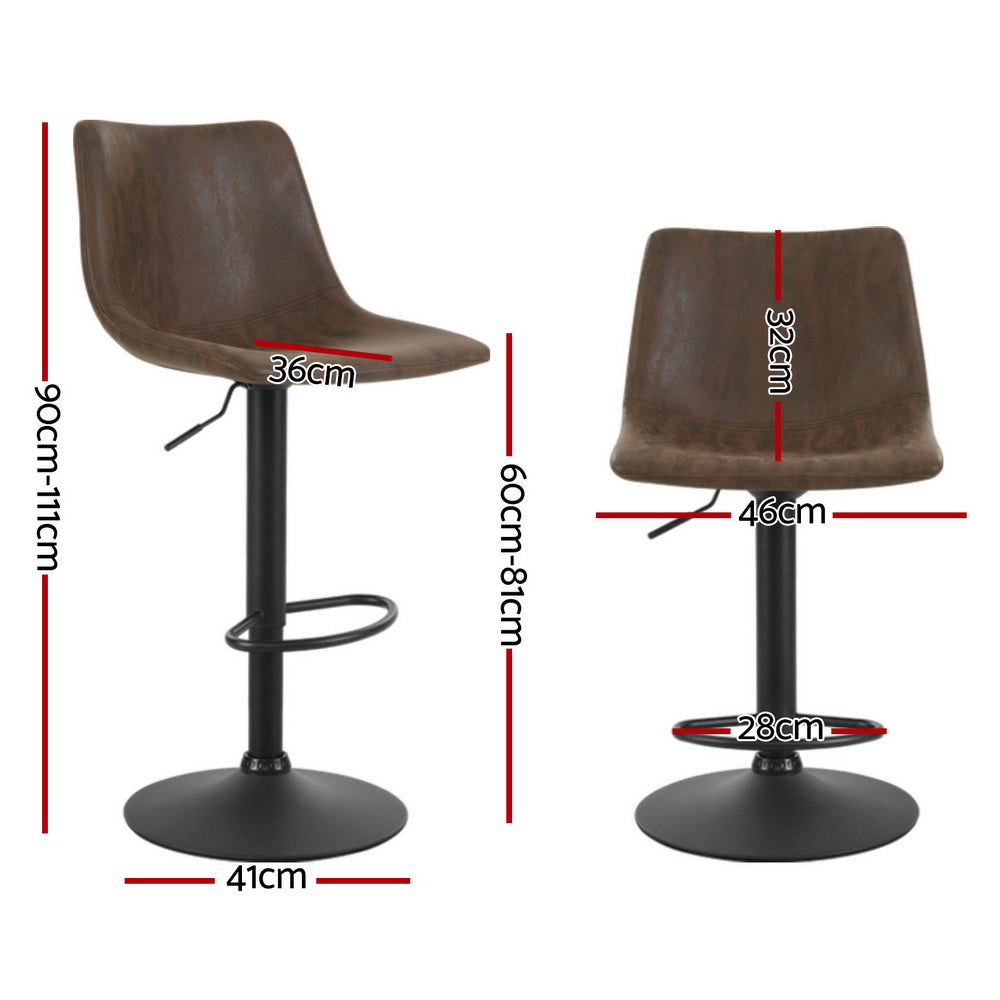 Cove Swivel Gas Lift Bar Stools – Brown – Set of 4