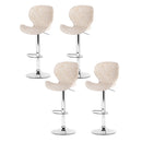 Cove 4x Bar Stools Kitchen Swivel Gas Lift Counter Chair Wing PE Rattan Beige