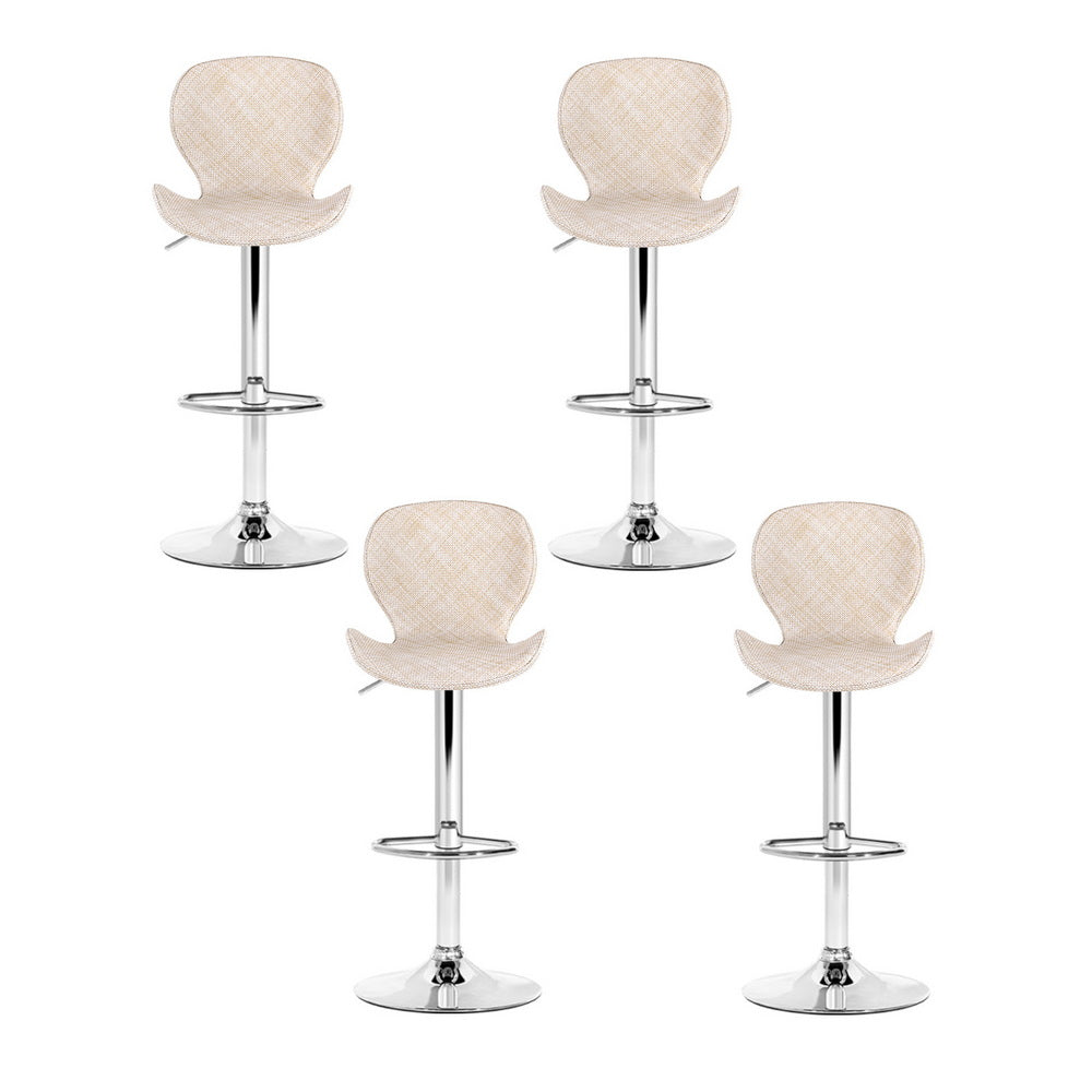 Cove Swivel Gas Lift Counter Stools – Beige – Set of 4