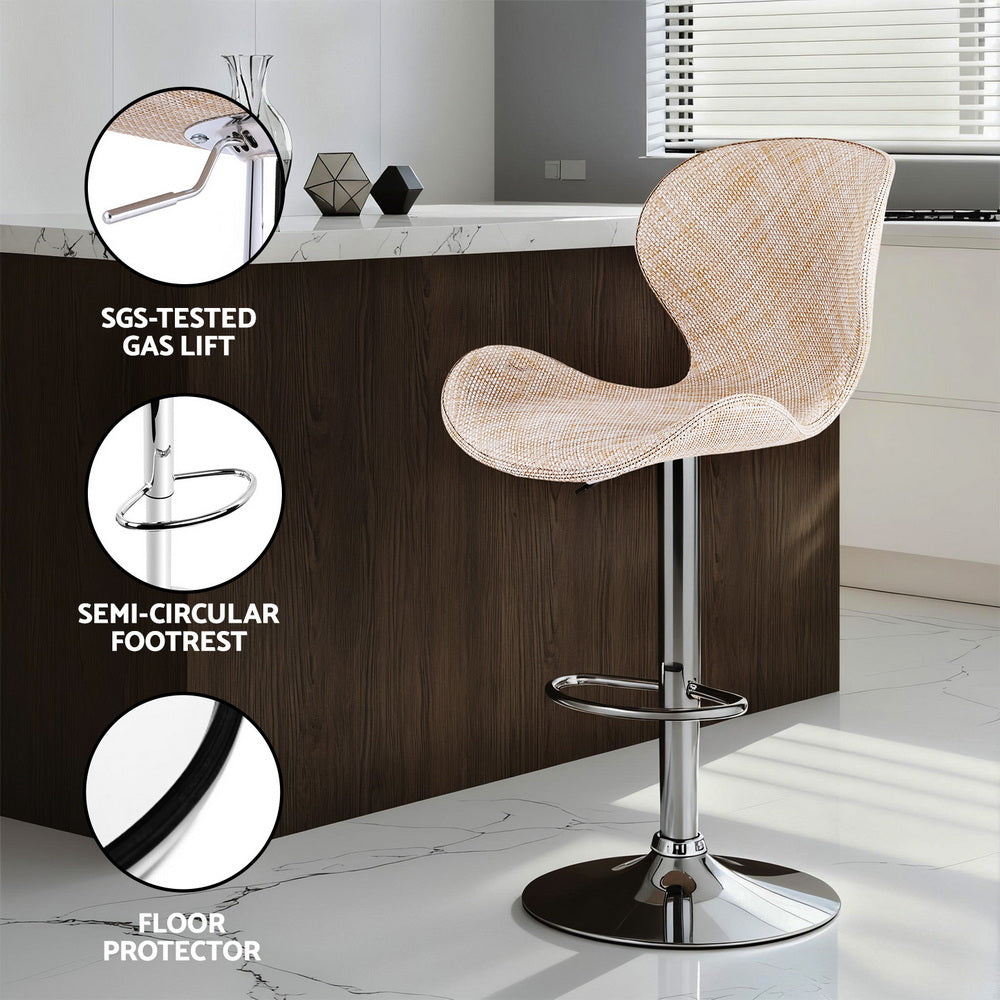 Cove Swivel Gas Lift Counter Stools – Beige – Set of 4