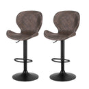 Cove 2x Bar Stools Kitchen Swivel Gas Lift Counter Chair Wing PE Rattan Brown