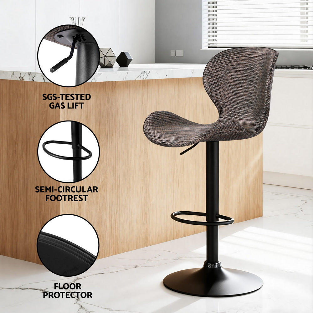 Meridian Wing Swivel Bar Stools – Brown – Set of 4