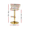 Bar Stools with Velvet Woven Backrest – Ivory