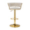 Bar Stools with Velvet Woven Backrest – Ivory