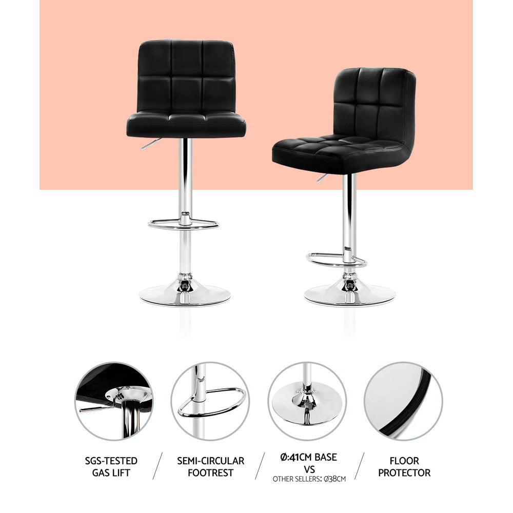 Kendrick Gas Lift Swivel Bar Stools – Black – Set of 4