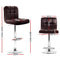 Set of 4  - Gas lift Swivel Bar Stools - Steel and Chocolate