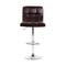 Set of 4  - Gas lift Swivel Bar Stools - Steel and Chocolate