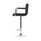 Set of 4 - Gas lift Swivel Stools with Armrests - Steel and Black