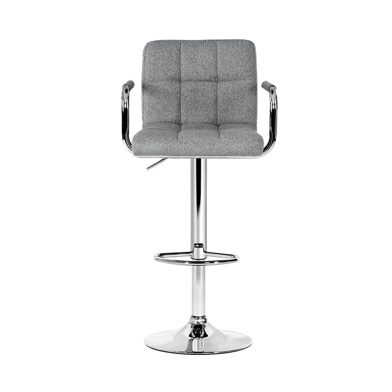 Set of 2 - Gas lift Swivel Bar Stools - Steel and Grey