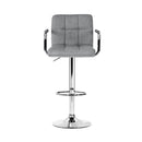 Set of 2 - Gas lift Swivel Bar Stools - Steel and Grey