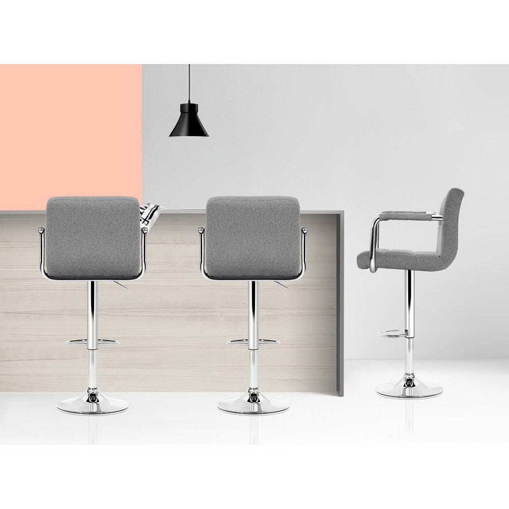 Callan Gas Lift Swivel Bar Stools – Grey – Set of 2