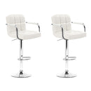 Artiss Set of 2 Bar Stools Gas lift Swivel - Steel and White