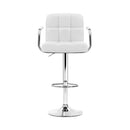 Set of 2 - Gas lift Swivel Bar Stools - Steel and White