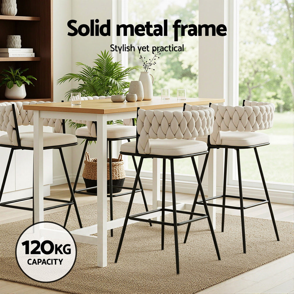 Arlo Bar Stools – Beige – Set of 4
