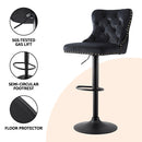 Haven Velvet Bar Stool – Black – Single