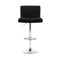 Set of 2 - Line Style Leather Bar Stools - Black