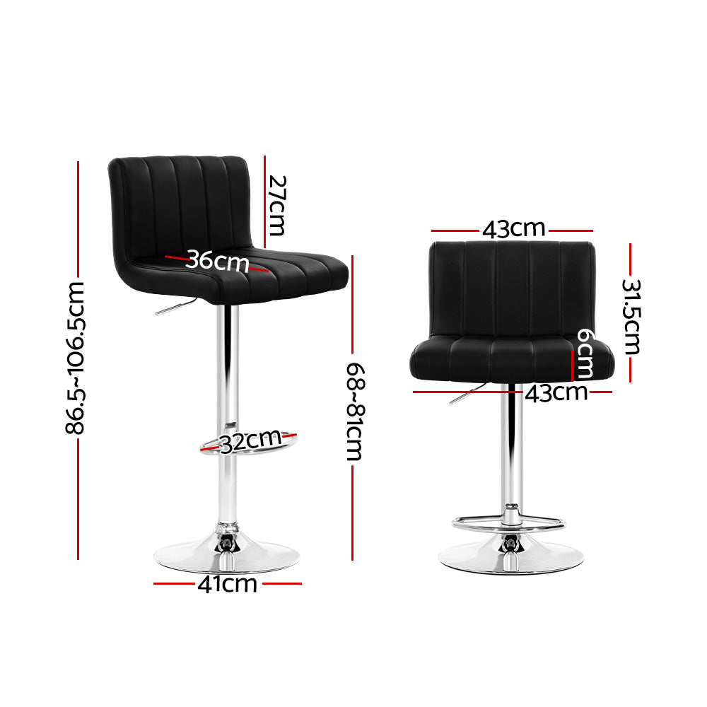 Preston Line Style Bar Stools – Black – Set of 2