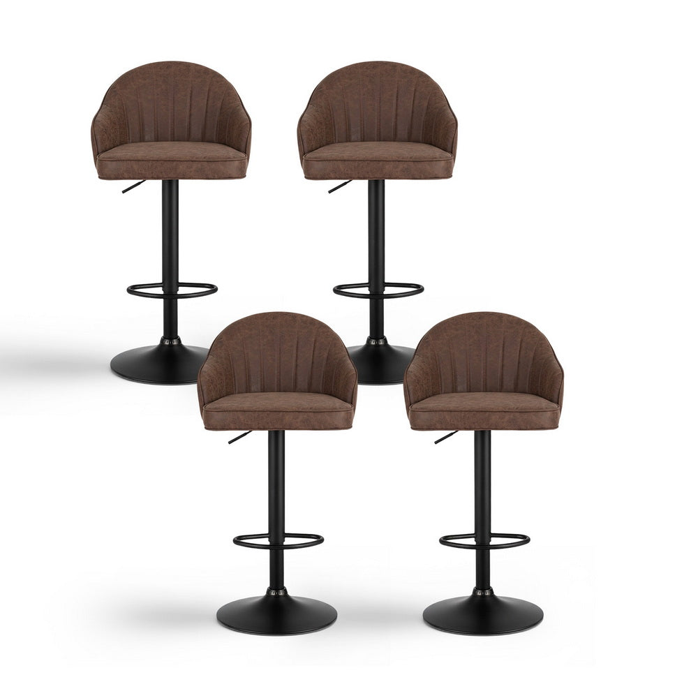 Alderon Swivel Gas Lift Counter Stools – Brown – Set of 4