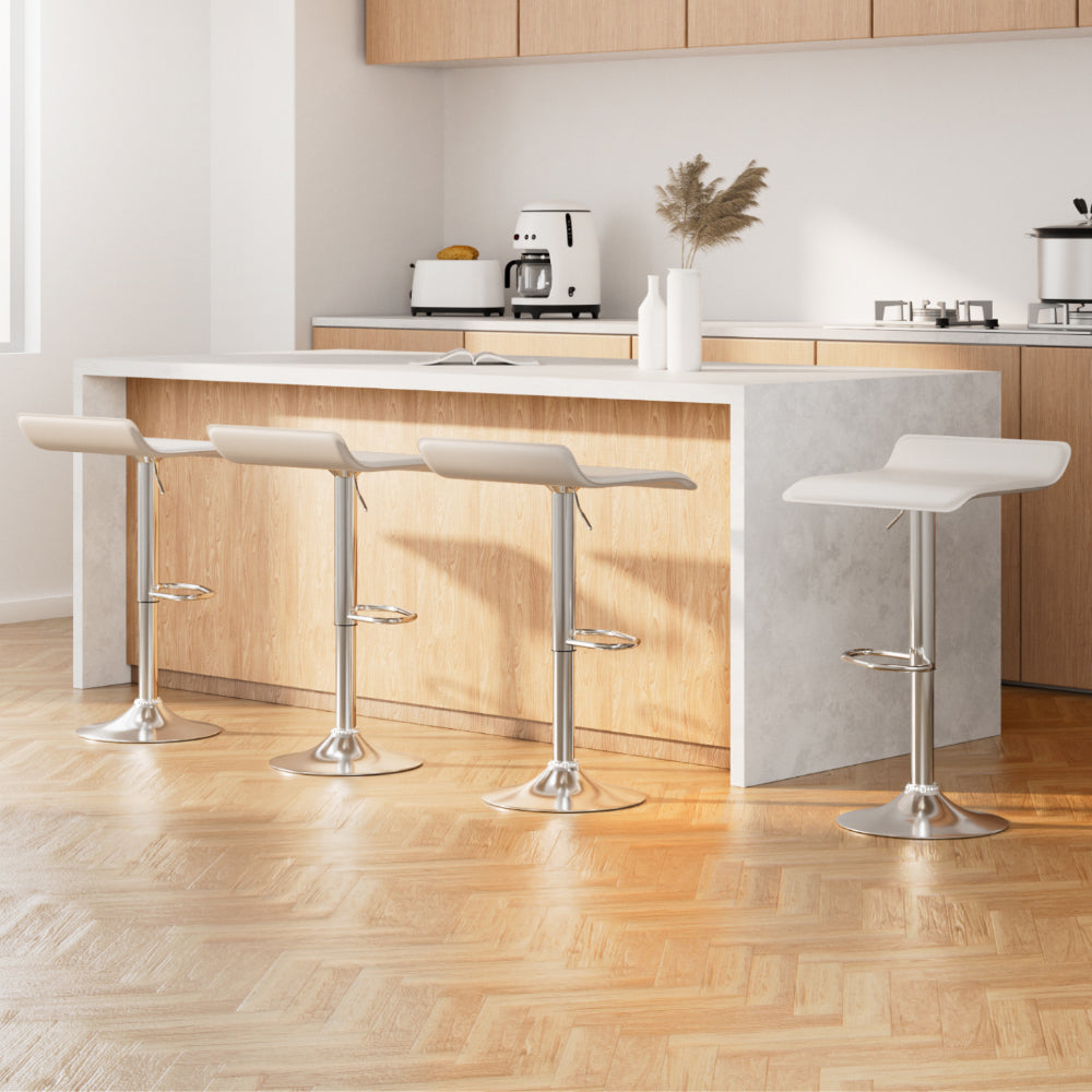 Arlo 4x Bar Stools Faux Leather Chair White