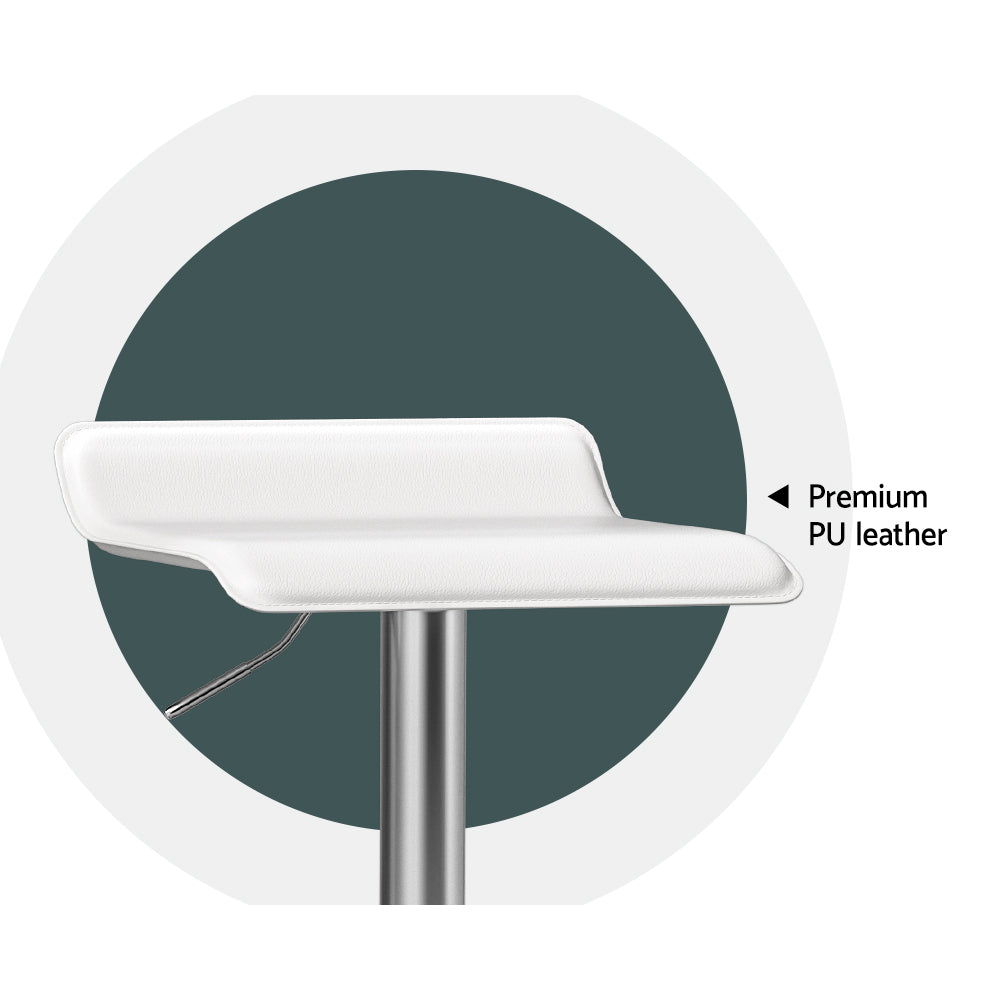 Camden Faux Leather Bar Stools – White – Set of 4