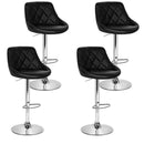 Cove 4x Bar Stools Leather Padded Gas Lift Black