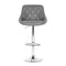 Set of 4 - Diamond Style Leather Bar Stools - Grey