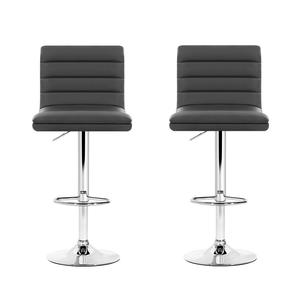 Alderon Gas Lift Bar Stools – Grey – Set of 2