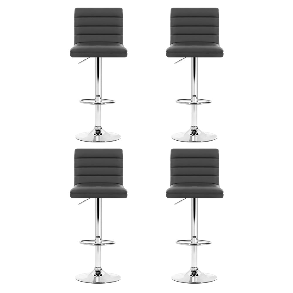 Haven Swivel Bar Stools – Grey & Chrome – Set of 4