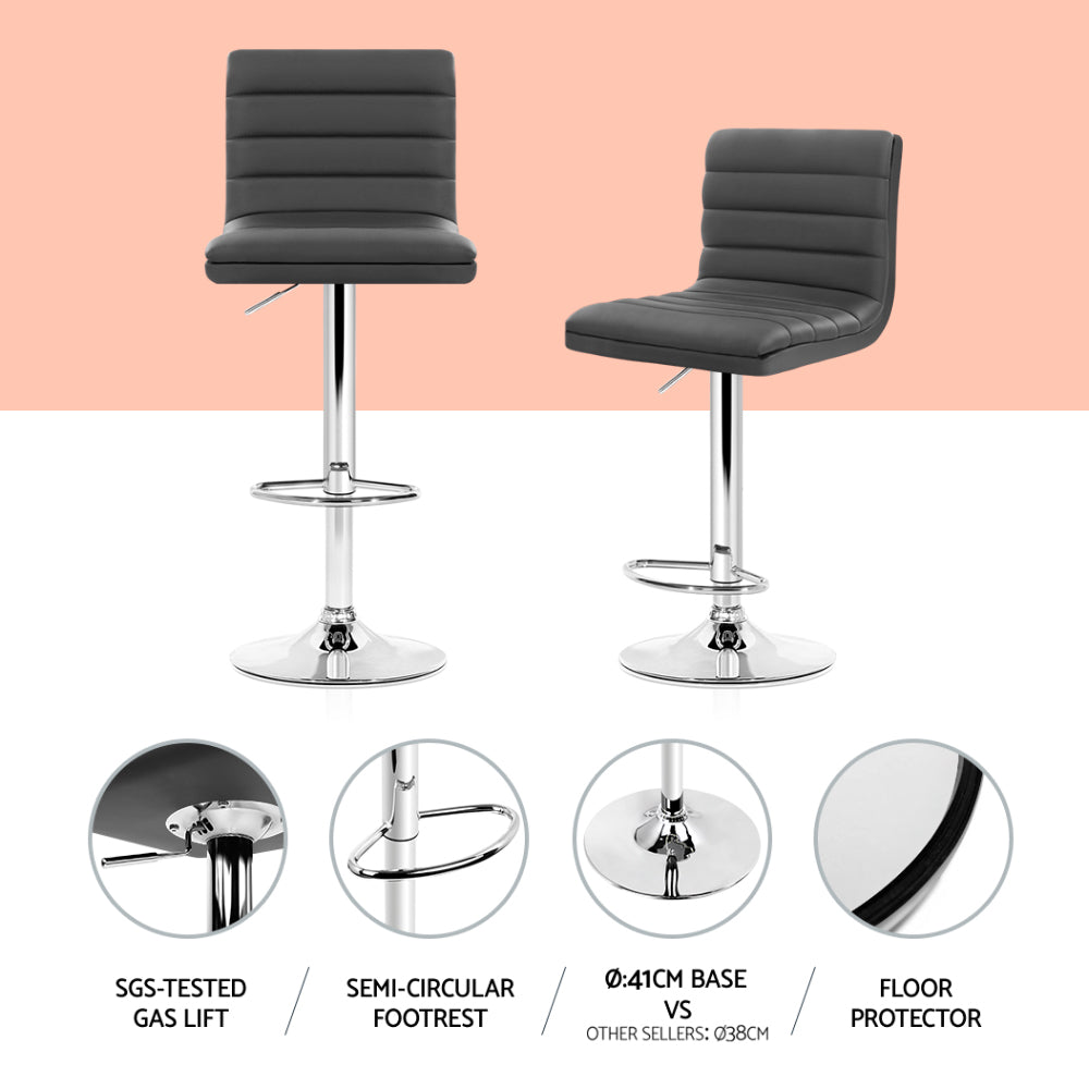 Haven Swivel Bar Stools – Grey & Chrome – Set of 4