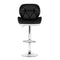 Set of 2 - Padded Leather Gas Lift Bar Stools - Black & White