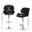 Set of 4 - Winged Gas Lift Bar Stools - Black and Chrome