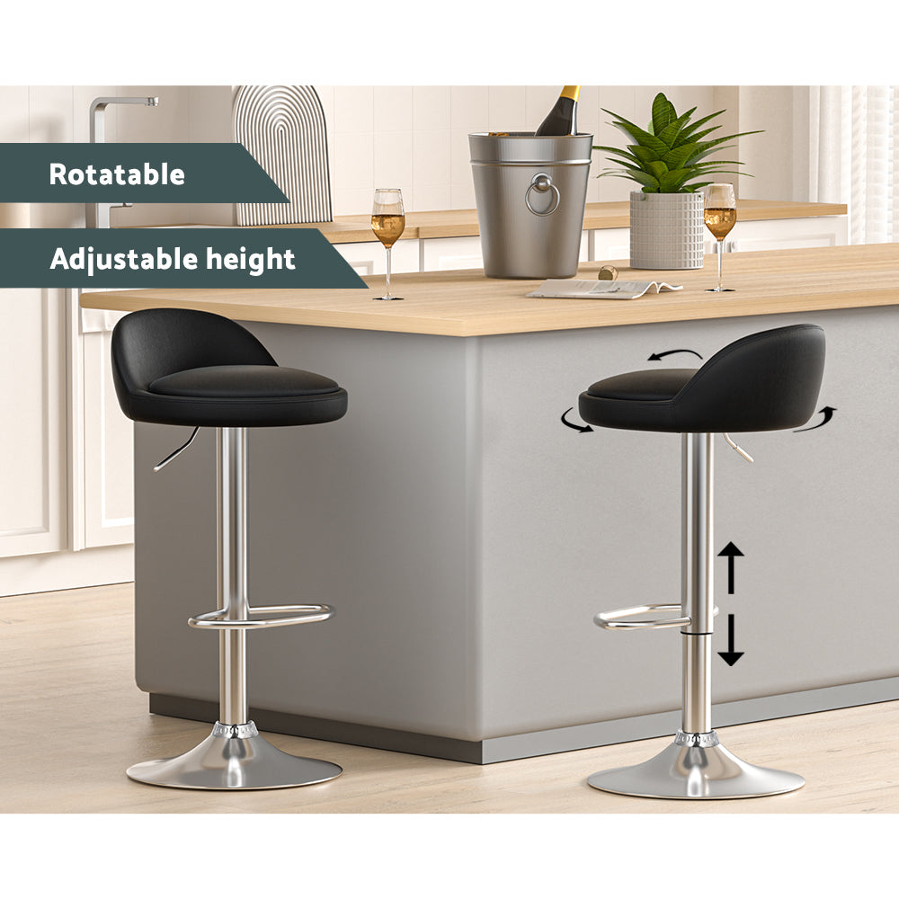 Haven Gas Lift Swivel Bar Stools – Black – Set of 2