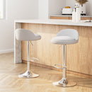 Cove 2x Bar Stools PU Leather Gas Lift White