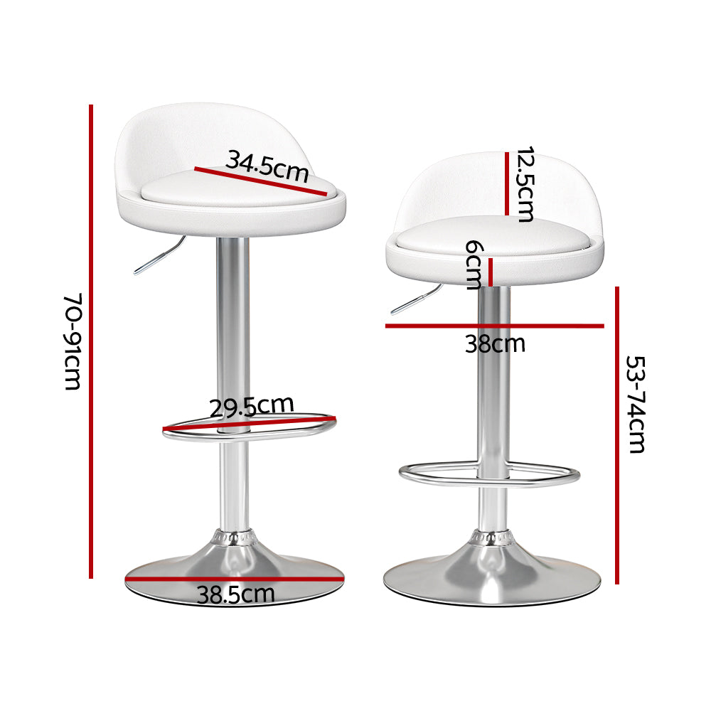 Cove Gas Lift Bar Stools – White – Set of 4